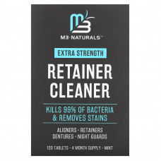 M3 Naturals, Retainer Cleaner, мята, 120 таблеток