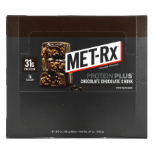 MET-Rx, PROTEIN PLUS, шоколадные кусочки, 9 батончиков, 85 г (3,0 унции) (Товар снят с продажи) 