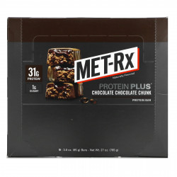 MET-Rx, PROTEIN PLUS, шоколадные кусочки, 9 батончиков, 85 г (3,0 унции) (Товар снят с продажи) 