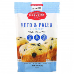 Miss Jones Baking Co, Keto & Paleo, смесь хлеба и кексов с голубикой, 300 г (10,57 унции)