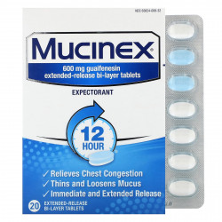Mucinex, Mucinex, 20 двухслойных таблеток с замедленным высвобождением