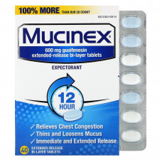 Mucinex, Mucinex, 40 двухслойных таблеток с замедленным высвобождением