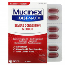 Mucinex, Mucinex Fast-Max, 20 капсул