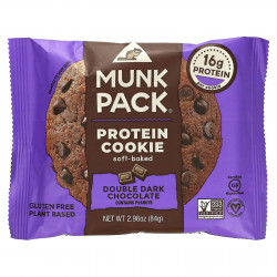 Munk Pack, Протеиновое печенье, мягкая выпечка, двойной темный шоколад, 84 г (2,96 унции)
