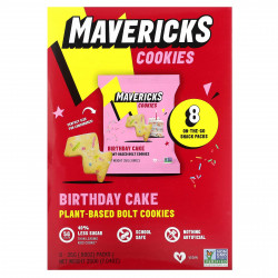 Mavericks, растительное печенье со вкусом торта, 8 упаковок по 25 г (0,88 унции)