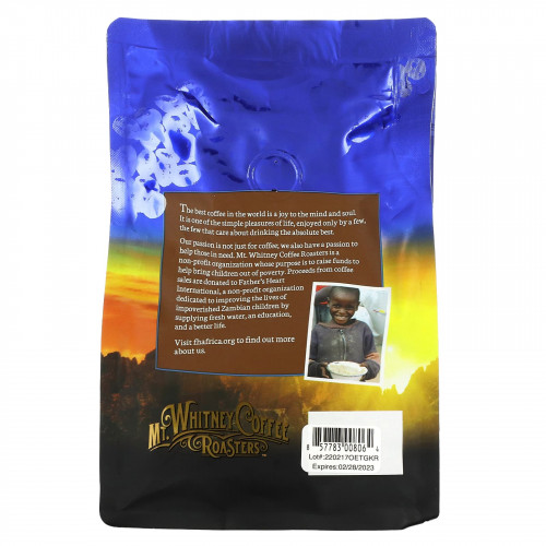 Mt. Whitney Coffee Roasters, Organic Ethiopia Guji, кофе в зернах, средней обжарки, 340 г (12 унций)