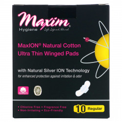 Maxim Hygiene Products, ультратонкие прокладки с крылышками, с технологией Natural Silver ION, обычные, 10 шт.