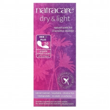 Natracare, Dry & Light, покрытие из органического хлопка, плюс, 16 прокладок
