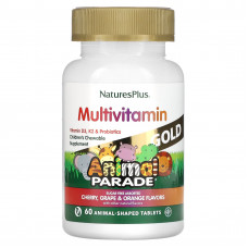 NaturesPlus, Source of Life, Animal Parade Gold, жевательные мультивитамины с микроэлементами для детей, в ассортименте, 60 таблеток в форме животных