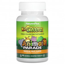 NaturesPlus, Source of Life, Animal Parade, Kid Greenz, вкус натуральных тропических фруктов, 90 животных