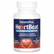 NaturesPlus, HeartBeat, поддержка сердечно-сосудистой системы, 90 таблеток в форме сердца