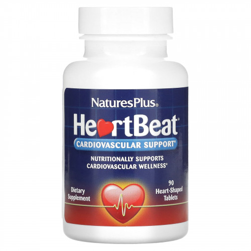 NaturesPlus, HeartBeat, поддержка сердечно-сосудистой системы, 90 таблеток в форме сердца