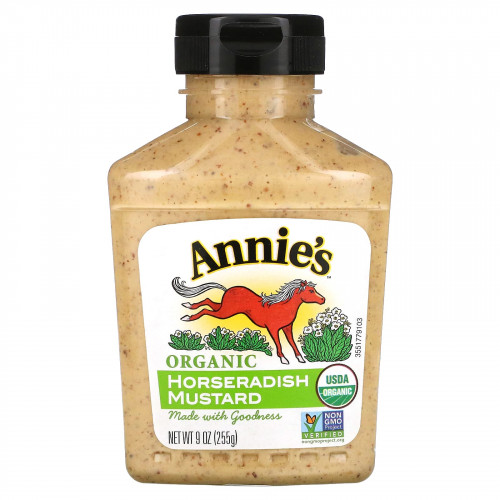Annie's Naturals, органический продукт, горчица с хреном, 255 г (9 унций)