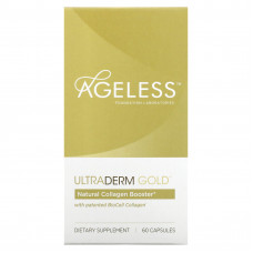 Ageless Foundation Laboratories, UltraDerm Gold, натуральная коллагеновая поддержка с запатентованным коллагеном BioCell, 60 капсул
