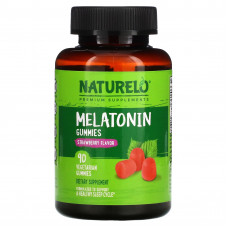 NATURELO, мелатонин в жевательных таблетках, со вкусом клубники, 90 вегетарианских жевательных таблеток