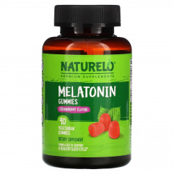NATURELO, мелатонин в жевательных таблетках, со вкусом клубники, 90 вегетарианских жевательных таблеток