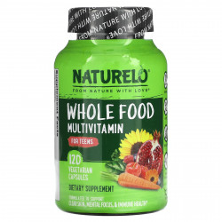 NATURELO, Мультивитамины из цельных продуктов для подростков, 120 вегетарианских капсул