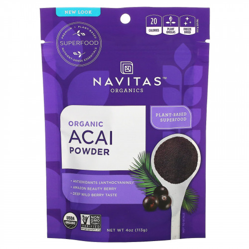 Navitas Organics, Органический порошок асаи, 113 г (4 унции)