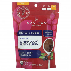 Navitas Organics, Органический суперпродукт + смесь ягод, асаи, годжи и голубика, 150 г (5,3 унции)