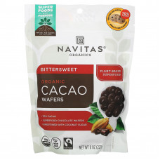 Navitas Organics, органические вафли из какао, горько-сладкий вкус, 227 г (8 унций)