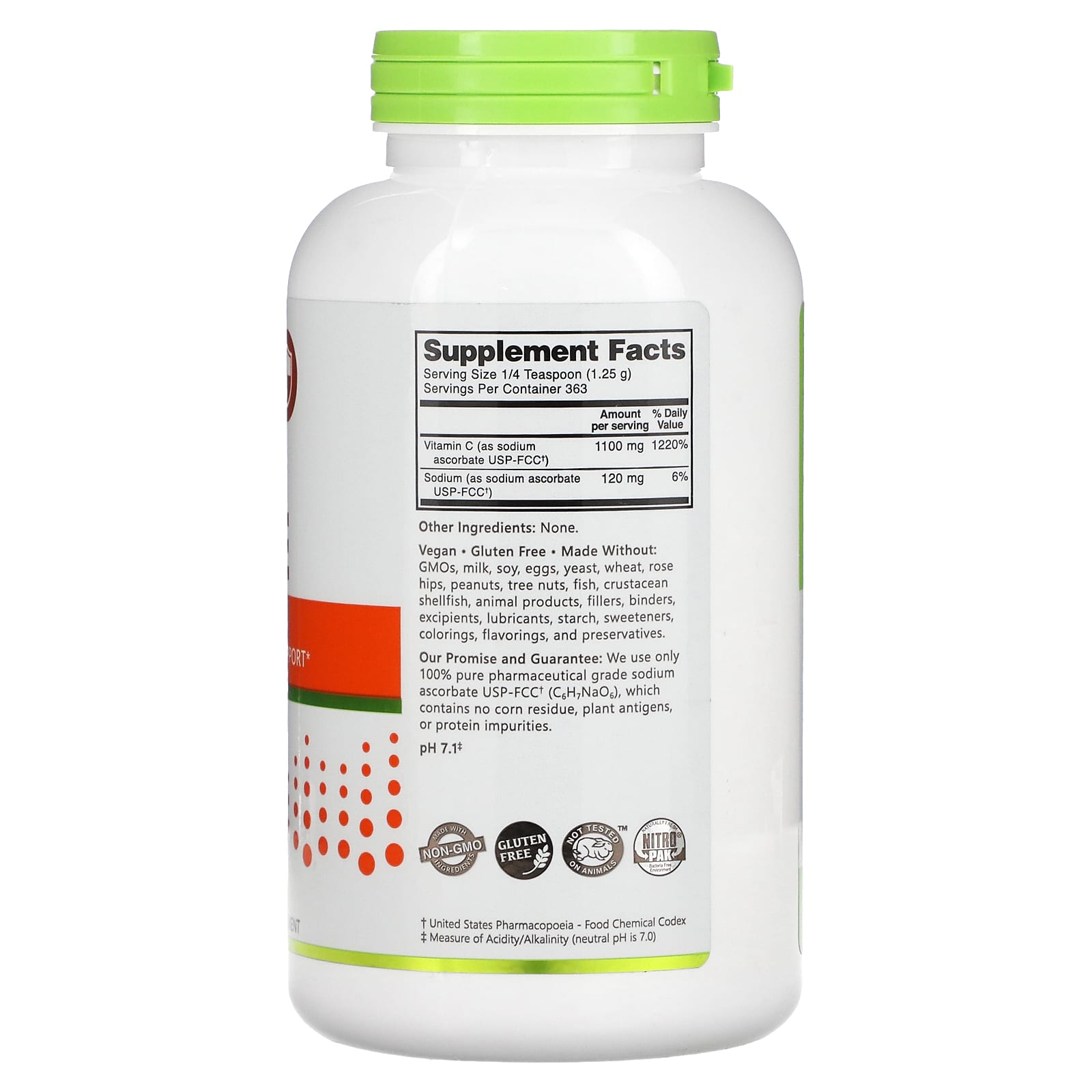 NutriBiotic, Immunity, аскорбат натрия, кристаллический порошок, 454 г (16 унций)