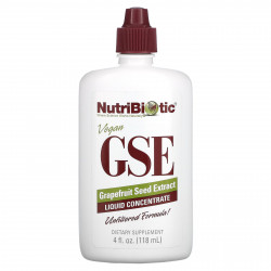 NutriBiotic, веганский экстракт семян грейпфрута GSE, жидкий концентрат, 118 мл (4 жидк. унции)