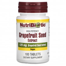 NutriBiotic, экстракт семян грейпфрута, 125 мг, 100 таблеток