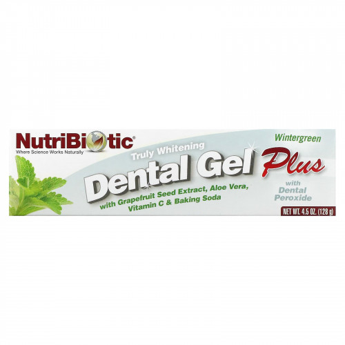 NutriBiotic, Dental Gel Plus, гель для зубов с отбеливающим эффектом, грушанка, 128 г (4,5 унции)