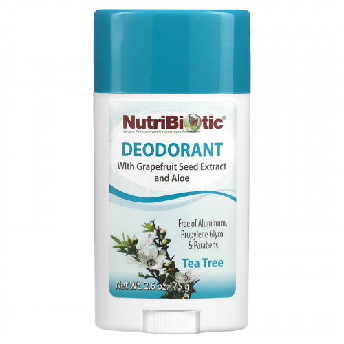 NutriBiotic, Дезодорант, чайное дерева, 2.6 унции (75 г)