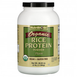 NutriBiotic, Сырой органический рисовый протеин, без добавок, 1,36 кг (3 фунта)