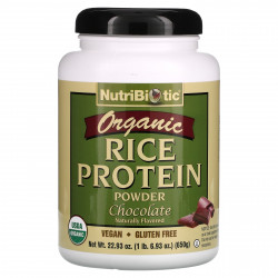 NutriBiotic, Органический необработанный рисовый белок, шоколад, 650 г (6,9 унц.)