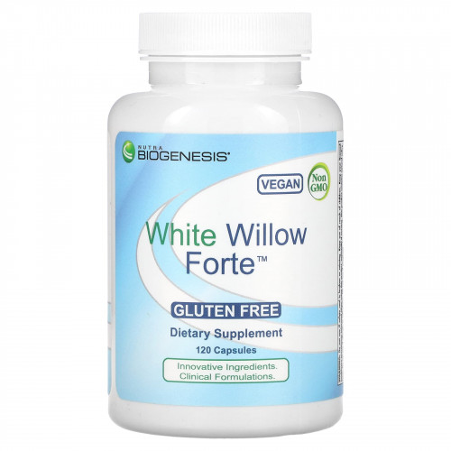 Nutra BioGenesis, White Willow Forte, белая ива, 120 капсул