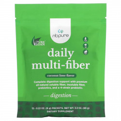 NB Pure, Daily Multi-Fiber, кокос и лайм, 15 пакетиков по 6 г (0,22 унции)