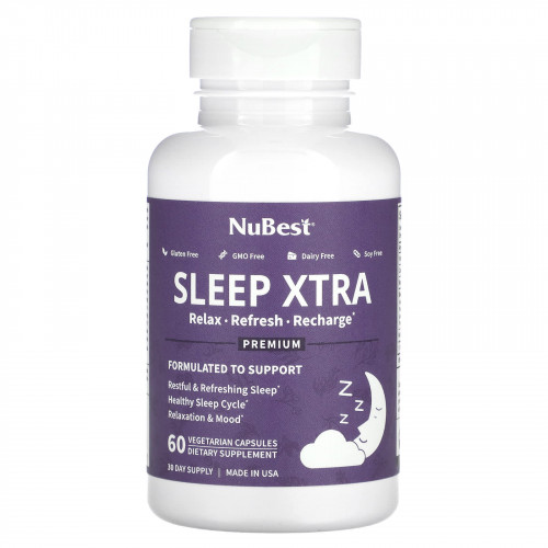 NuBest, Sleep Xtra, 60 вегетарианских капсул