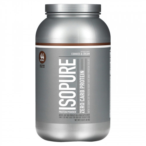 Isopure, Zero Carb, протеиновый порошок со вкусом печенья и крема, 1,36 кг (3 фунта)