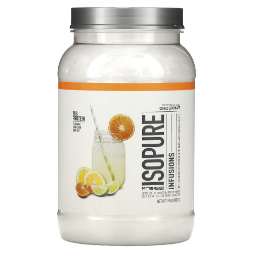 Isopure, Infusions, протеиновый порошок, цитрусовый лимонад, 900 г (1,98 фунта)