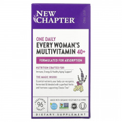 New Chapter, 40+ Every Woman's One Daily, витаминный комплекс на основе цельных продуктов для женщин старше 40 лет, 96 вегетарианских таблеток