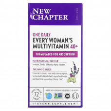New Chapter, 40+ Every Woman's One Daily, витаминный комплекс на основе цельных продуктов для женщин старше 40 лет, 72 вегетарианские таблетки