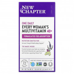 New Chapter, 40+ Every Woman's One Daily, витаминный комплекс на основе цельных продуктов для женщин старше 40 лет, 72 вегетарианские таблетки