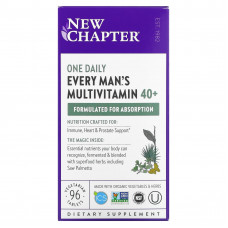 New Chapter, Every Man, ежедневная мультивитаминная добавка для мужчин старше 40 лет, 96 вегетарианских таблеток