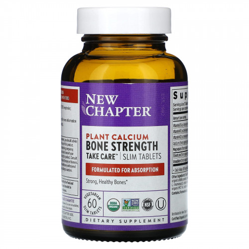 New Chapter, Plant Calcium, Bone Strength, Take Care, 60 вегетарианских таблеток для снижения веса