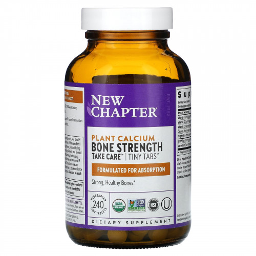 New Chapter, Bone Strength Take Care, добавка для укрепления костей с растительным кальцием, 240 вегетарианских мини-таблеток