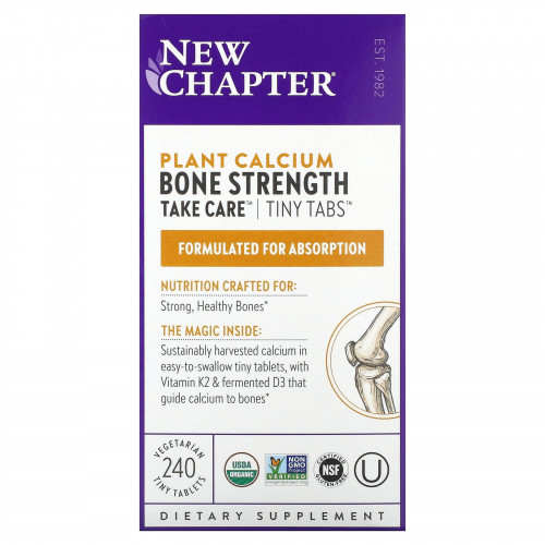 New Chapter, Bone Strength Take Care, добавка для укрепления костей с растительным кальцием, 240 вегетарианских мини-таблеток