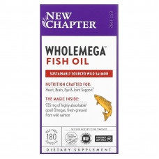 New Chapter, рыбий жир Wholemega, 180 мягких таблеток