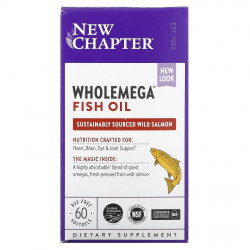 New Chapter, Рыбий жир Wholemega, 60 мягких таблеток
