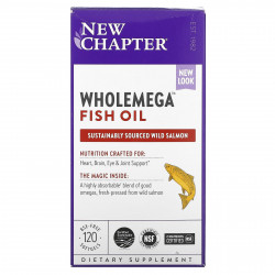 New Chapter, Wholemega, рыбий жир, 120 мягких таблеток