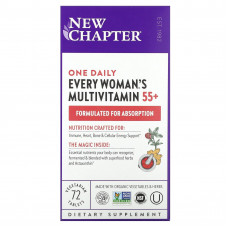 New Chapter, мультивитамины для женщин от 55 лет, один раз в день, 72 вегетарианские таблетки