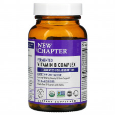New Chapter, Комплекс ферментированных витаминов группы B, 60 веганских таблеток