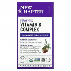 New Chapter, Ферментированный комплекс витаминов группы B, 90 веганских таблеток