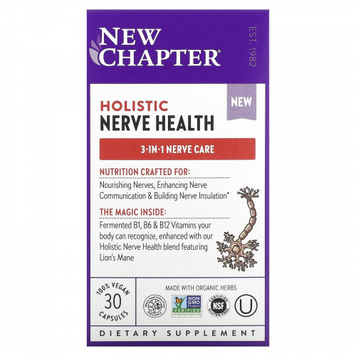 New Chapter, Holistic Nerve Health, 30 капсул